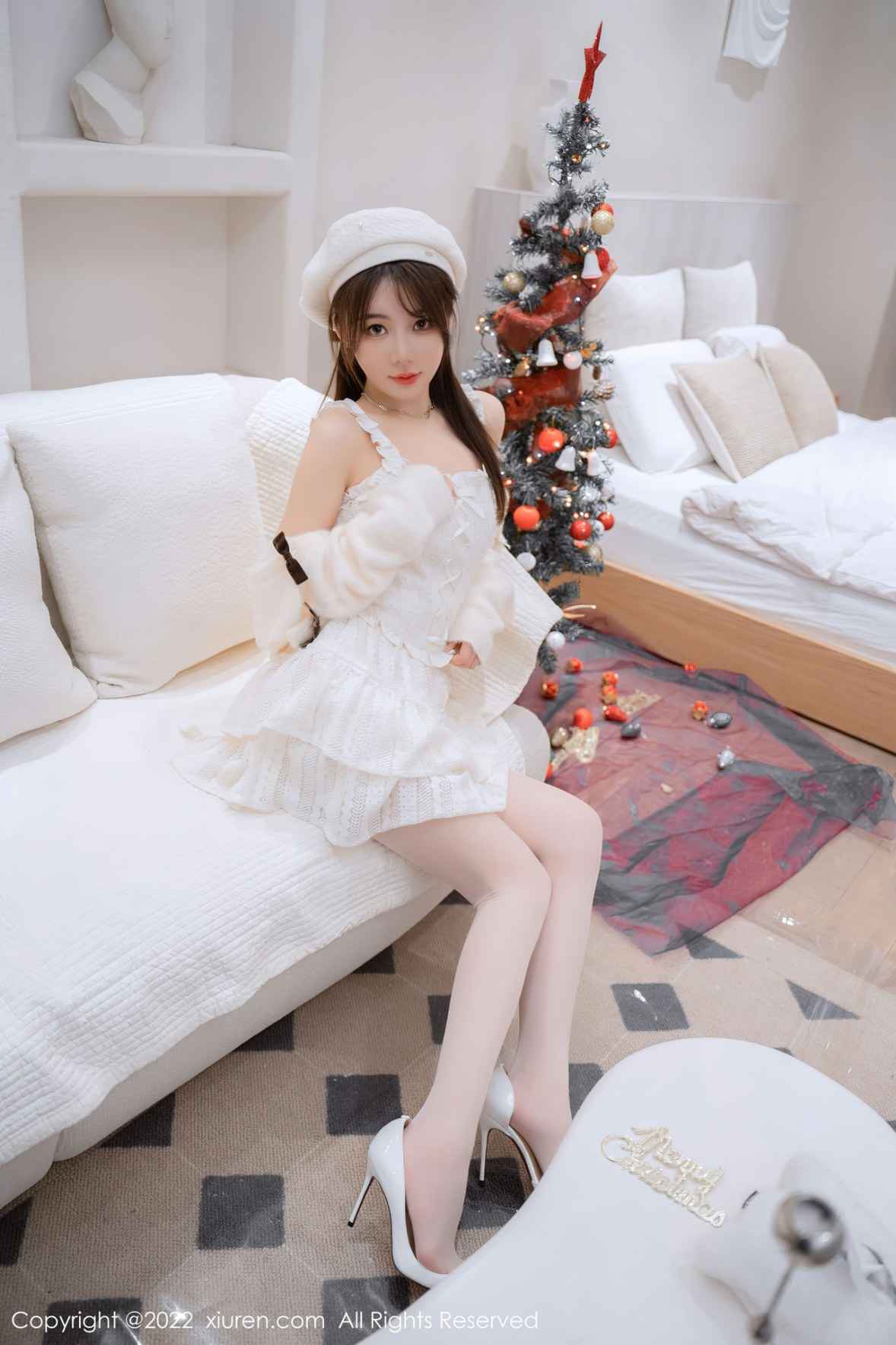 XiuRen 秀人 No.6025 婠婠么 圣诞白丝性感写真 - 8