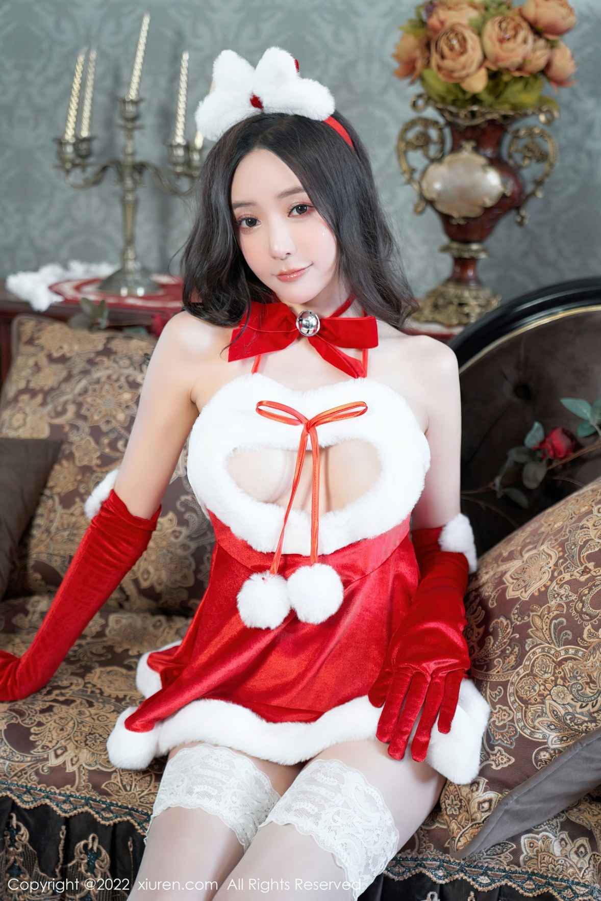 XiuRen 秀人 No.6045 王馨瑶yanni 红色圣诞装服饰性感写真 - 5